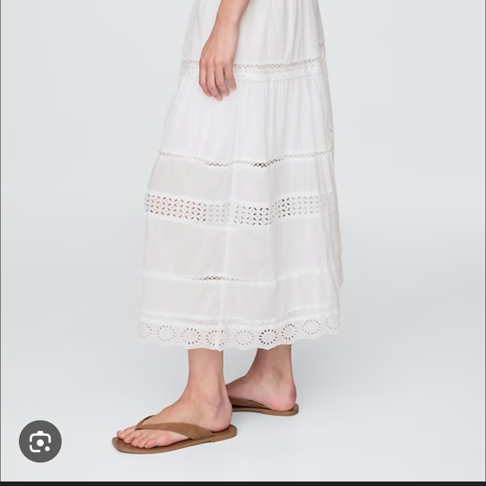GAP White Eyelet Tiered Maxi Skirt - Picture 2 of 4